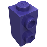 Purple LEGO 32952 brick, modified 1x1x1 2/3 with two studs on the side.
