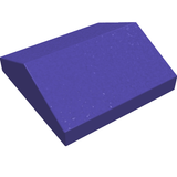 A single dark purple LEGO Slope 33 2 x 2 Double brick, featuring a textured surface, shown at an angle on a white background.