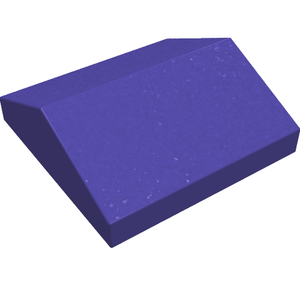A single dark purple LEGO Slope 33 2 x 2 Double brick, featuring a textured surface, shown at an angle on a white background.