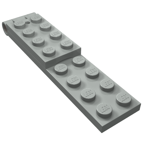 Light grey LEGO 3324c01 Hinge Plate 2 x 8, an assembled hinge unit consisting of two 2x8 plates.