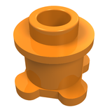 Orange LEGO 33286 Round 1x1x2/3 Brick with Flower Edge base and hollow stud.