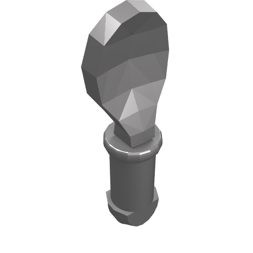 Grey LEGO 34173 Minifigure Utensil Spoon handle with a round end, rendered on a white background.