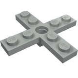 Light grey LEGO 3461 Propeller 4 Blade 5x5 with center hole, viewed from above.
