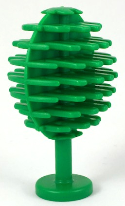 Green LEGO Plant, Tree Fruit (part 3470) featuring a textured, rounded canopy and a stem with a flat base.