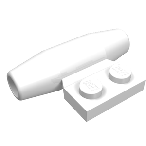 White LEGO 3475a Engine, Smooth Small, 1 x 2 Side Plate without Axle Holders.