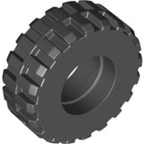 LEGO 35578 Tire 37 x 14, dark grey with block tread pattern and central hole.