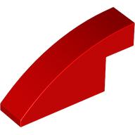 Red LEGO Slope, Curved 4 x 1 x 1 2/3 brick.