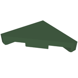 Dark green LEGO 35787 modified 2x2 triangular tile, viewed from a slightly elevated side angle.