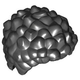 Dark gray LEGO minifigure hairpiece, coiled and short, with textured, bubbly surface