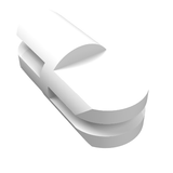 A white LEGO Arm Piece Straight with 2 and 3 Fingers, depicted from an angled top-down perspective on a white background.