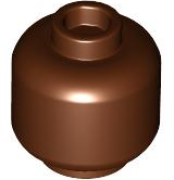A plain, solid brown LEGO minifigure head. It has a stud on top and an anti-stud opening on the bottom.