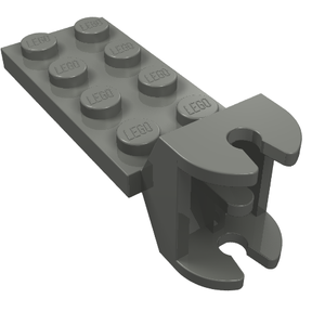 Dark gray LEGO Hinge Plate 2x4 with Articulated Joint - Female, part 3640.