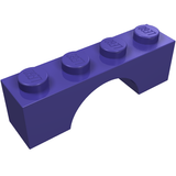 A single purple LEGO Arch 1 x 4 brick with four studs and an arched cutout underneath.