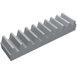 Gray LEGO Technic Gear Rack 1 x 4, part 3743, featuring 10 teeth.