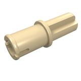 A light tan LEGO Technic Axle 1L with Pin without Friction Ridges (part 3749) shown against a white background.