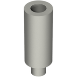 Light gray LEGO Minifigure Utensil Candle part 37762. Cylindrical with a hollow top and smaller stud at the bottom.
