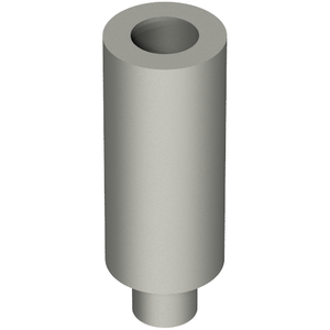 Light gray LEGO Minifigure Utensil Candle part 37762. Cylindrical with a hollow top and smaller stud at the bottom.