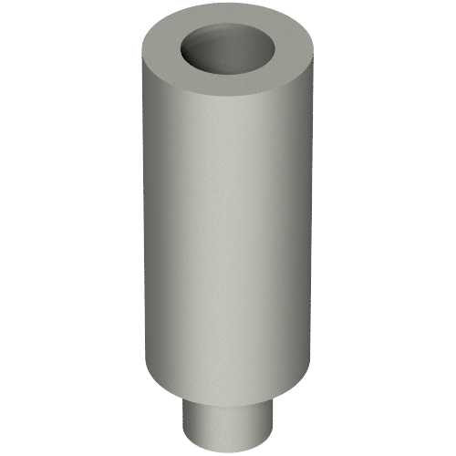 Light gray LEGO Minifigure Utensil Candle part 37762. Cylindrical with a hollow top and smaller stud at the bottom.