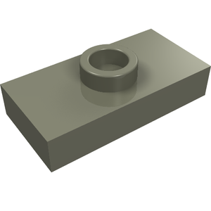 Tan LEGO Plate, Modified 1 x 2 with 1 Stud without Groove (Jumper), part 3794a.