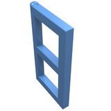 Light blue LEGO 1x2x3 window pane with two openings and a rounded stud on the top left.
