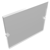 LEGO 3855 Glass for Window 1 x 4 x 3, a translucent light gray rectangular piece with two white attachment points.