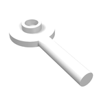 White LEGO Minifigure Utensil Signal Paddle 3900, featuring a round head with a raised ring and a cylindrical handle.