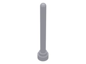 Light gray LEGO 3957 Antenna 4H with a round top and circular base, standing upright on a white background.