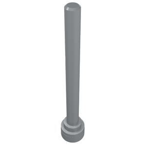 A gray LEGO Antenna 4H with a flat top, showing the cylindrical rod and a round, stepped base.