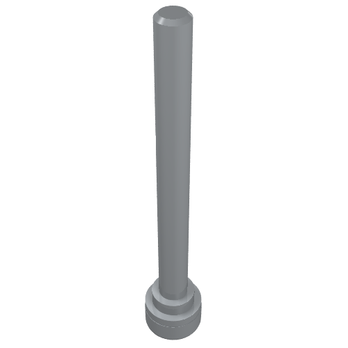 A gray LEGO Antenna 4H with a flat top, showing the cylindrical rod and a round, stepped base.