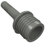 Grey LEGO 3959 Minifigure Utensil Space Gun / Torch with ribbed handle and hollow barrel end.