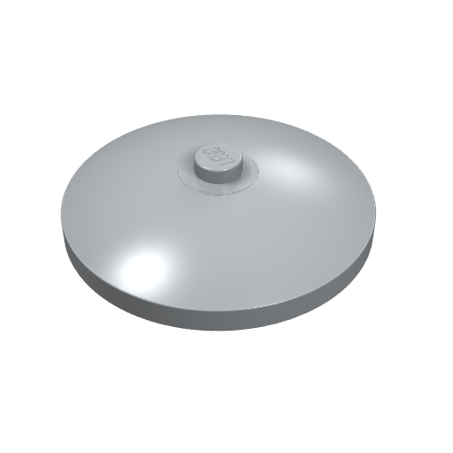Light grey LEGO 3960 Dish 4 x 4 Inverted (Radar) with Solid Stud against a white background.