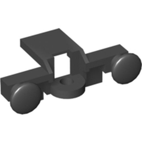 LEGO 4022 dark grey Train Buffer Beam piece with two round studs and a central connection point.