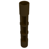 Dark brown LEGO 40244 Support 1 x 1 x 5 1/3 Spiral Staircase Axle, a cylindrical part with three hollow segmented sections.