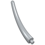 Light grey curved LEGO piece, rounded at one end and with a stud connection at the other, for dinosaur tails or horns.