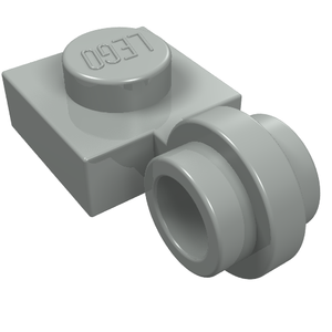 A grey LEGO Plate, Modified 1 x 1 with Light Attachment (Thin Ring), viewed from an angle. The LEGO logo is visible.