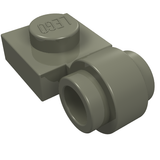 Grey LEGO Plate, Modified 1 x 1 with Light Attachment - Thick Ring, showing the stud with the LEGO logo.