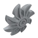 Gray LEGO Propeller 8 Blade 5 Diameter, part 41530, from an angled perspective.