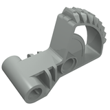 Grey LEGO Technic Arm 2x5 with 1/4 Gear 8 Tooth Double Bevel (part 41667).