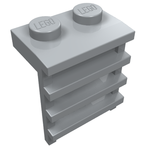 Grey LEGO 4175 Ladder 1 1/2 x 2 x 2 part, with two studs on top and four horizontal rungs.