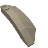 Tan LEGO 41750 Wedge 8 x 3 x 2 Open Left piece, featuring a long, faceted slope and two studs on top.