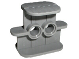 Gray LEGO 41752 Rubber Band / Belt Holder 2 x 4 x 2 1/3 piece with two circular holes in the center and a ridged top surface.