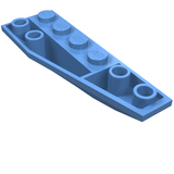 Light blue LEGO Wedge 6 x 2 Inverted Right piece with studs on top and tubes underneath, shown at an angle.