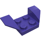 A single purple LEGO 41854 Vehicle Mudguard 2x4 with Flared Wings, featuring four studs on top.