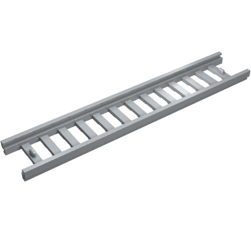 A light gray LEGO Ladder 14 x 2 1/2 with 13 Rungs, presented at an angle on a white background.