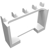 White LEGO Hinge Vehicle Roof Holder 1 x 4 x 2 piece with four rounded studs on top and stepped base.