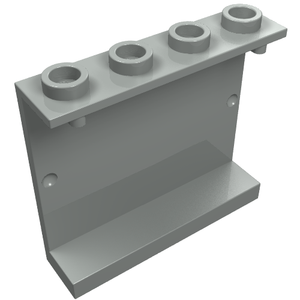 Light gray LEGO Panel 1x4x3 with four hollow studs on top and a flat base, forming an I-beam shape.