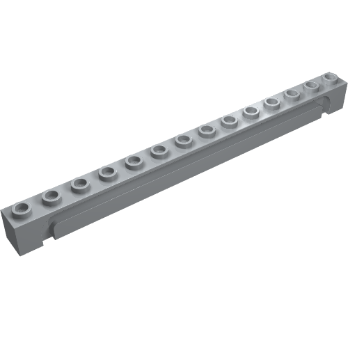 Light gray LEGO Brick, Modified 1 x 14 with Channel.