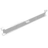 LEGO 4218 Garage Roller Door Section without Handle. White piece with four grey panels and rounded connectors.