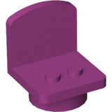 Purple LEGO Fabuland chair, part 4222, featuring a rounded backrest and two studs on the seat.