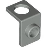 LEGO 42446 dark grey minifigure neck bracket with back stud and thin back wall, shown at an angle.